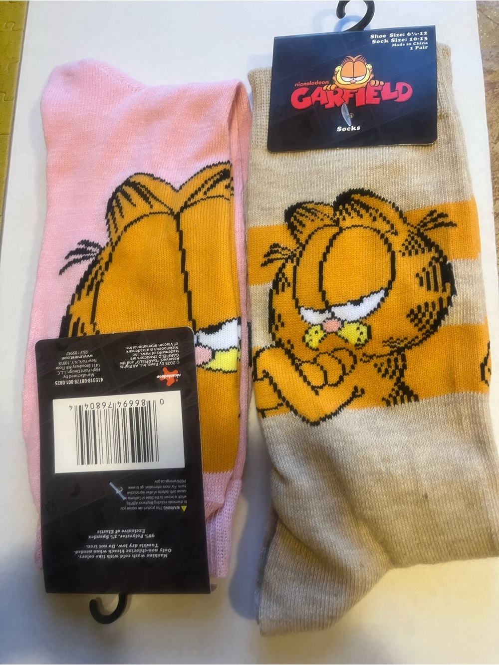 Set of two Garfield socks adult unisex